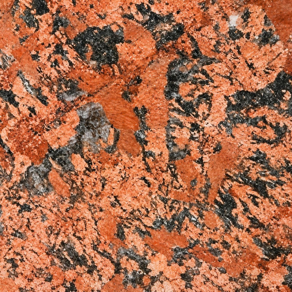 Alaska Red granite, close-up of the polished surface (sample photo of the variety)