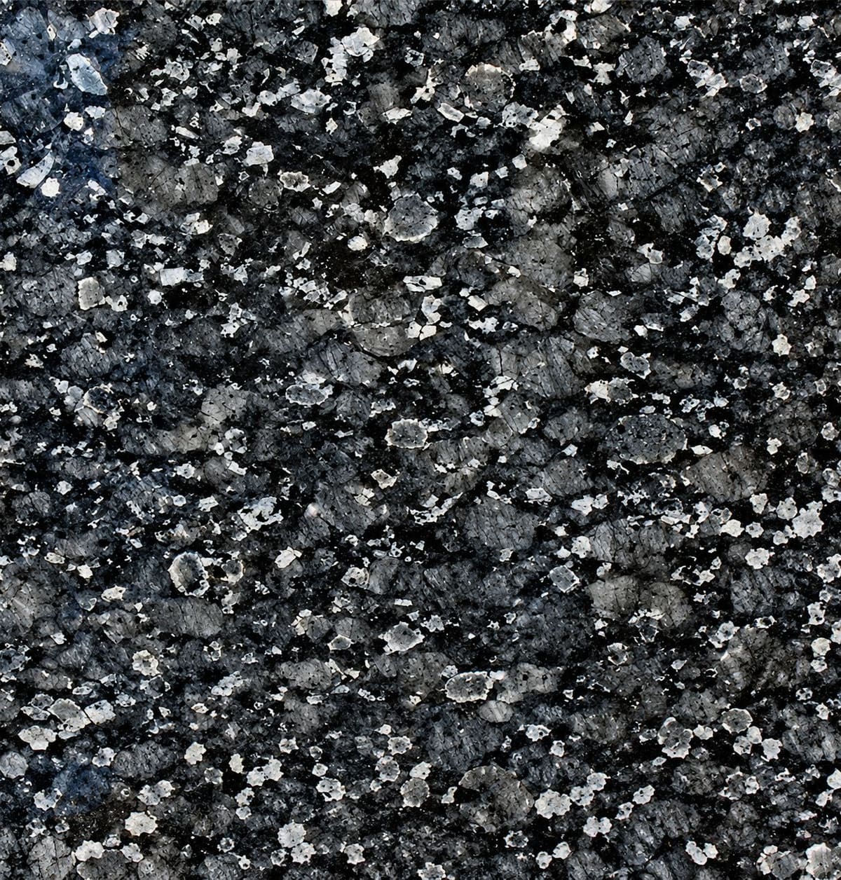 Crystal Blue granite, close-up of the polished surface (sample photo of the variety)